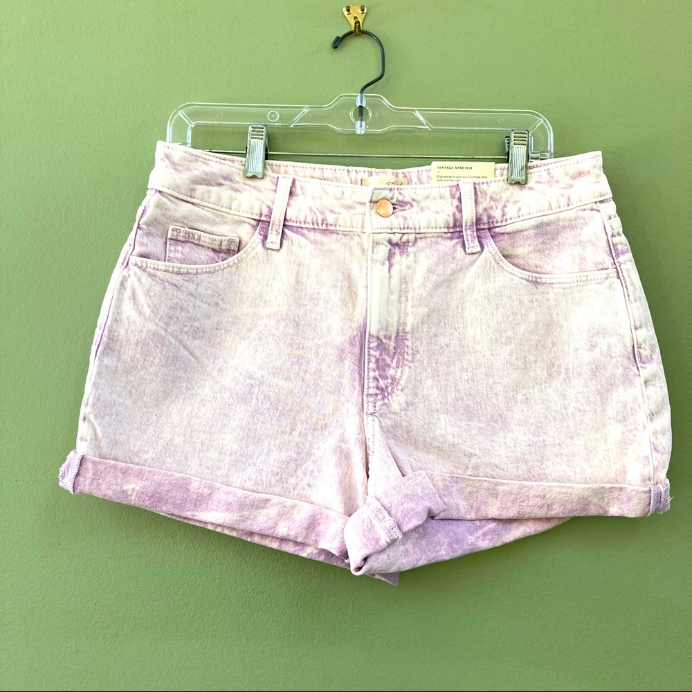 Pink Vintage Midi Stretch Shorts